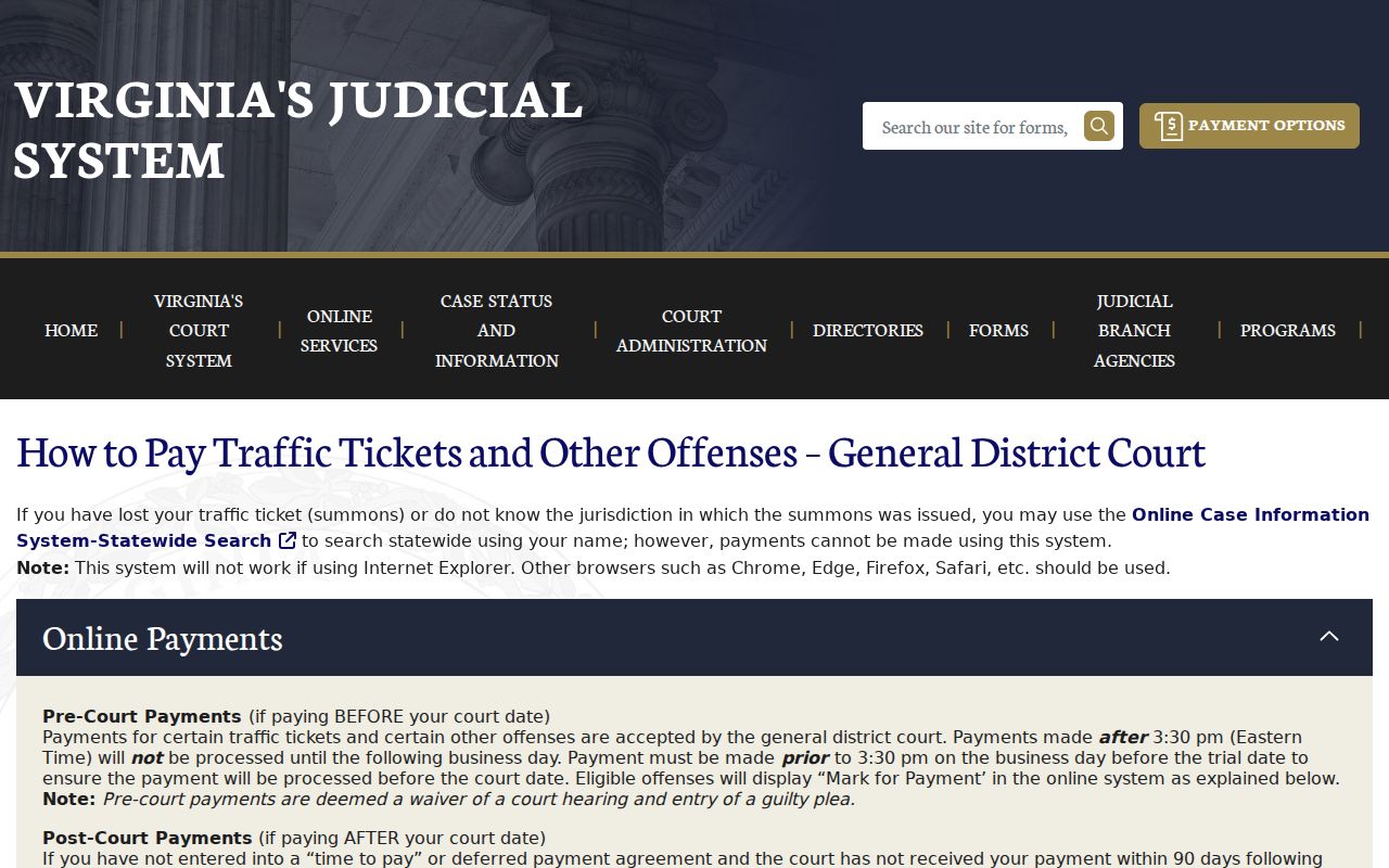 Powhatan County traffic warrant: official search and payment instructions