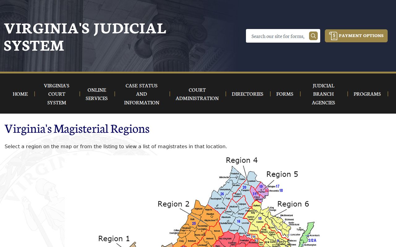 Powhatan County bench warrant: Virginia magistrate district map
